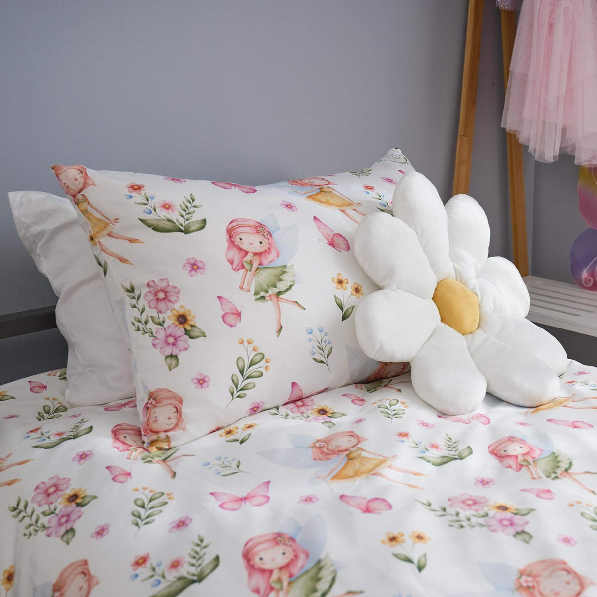 Reversible Enchanted Fairies Quilt Cover Set + Fairy Booklet