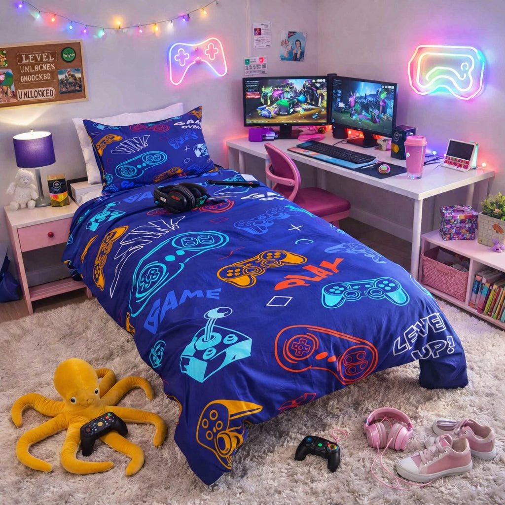 Gaming Teenager Quilt Cover Set + Gaming Guide