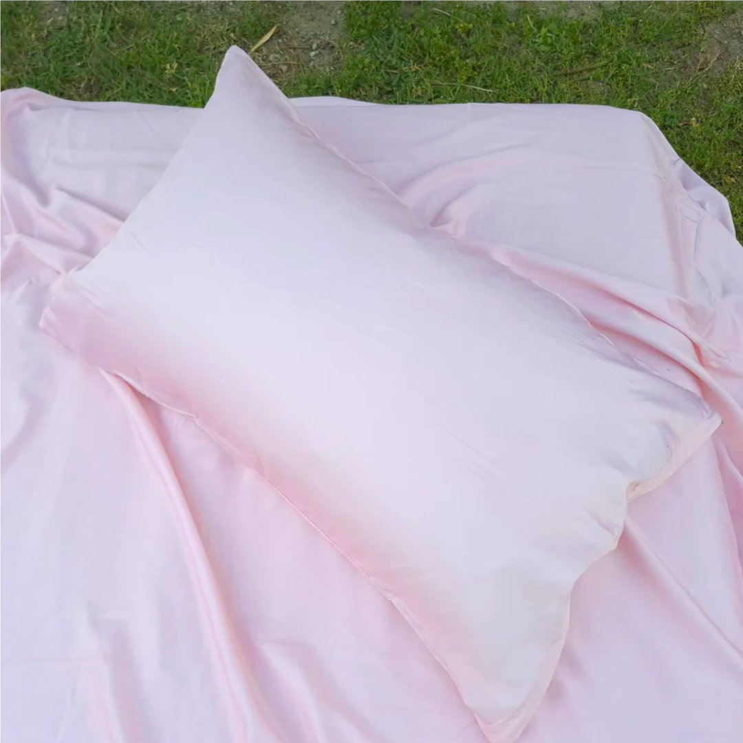 Rose Quartz Pink Fitted Sheet Set