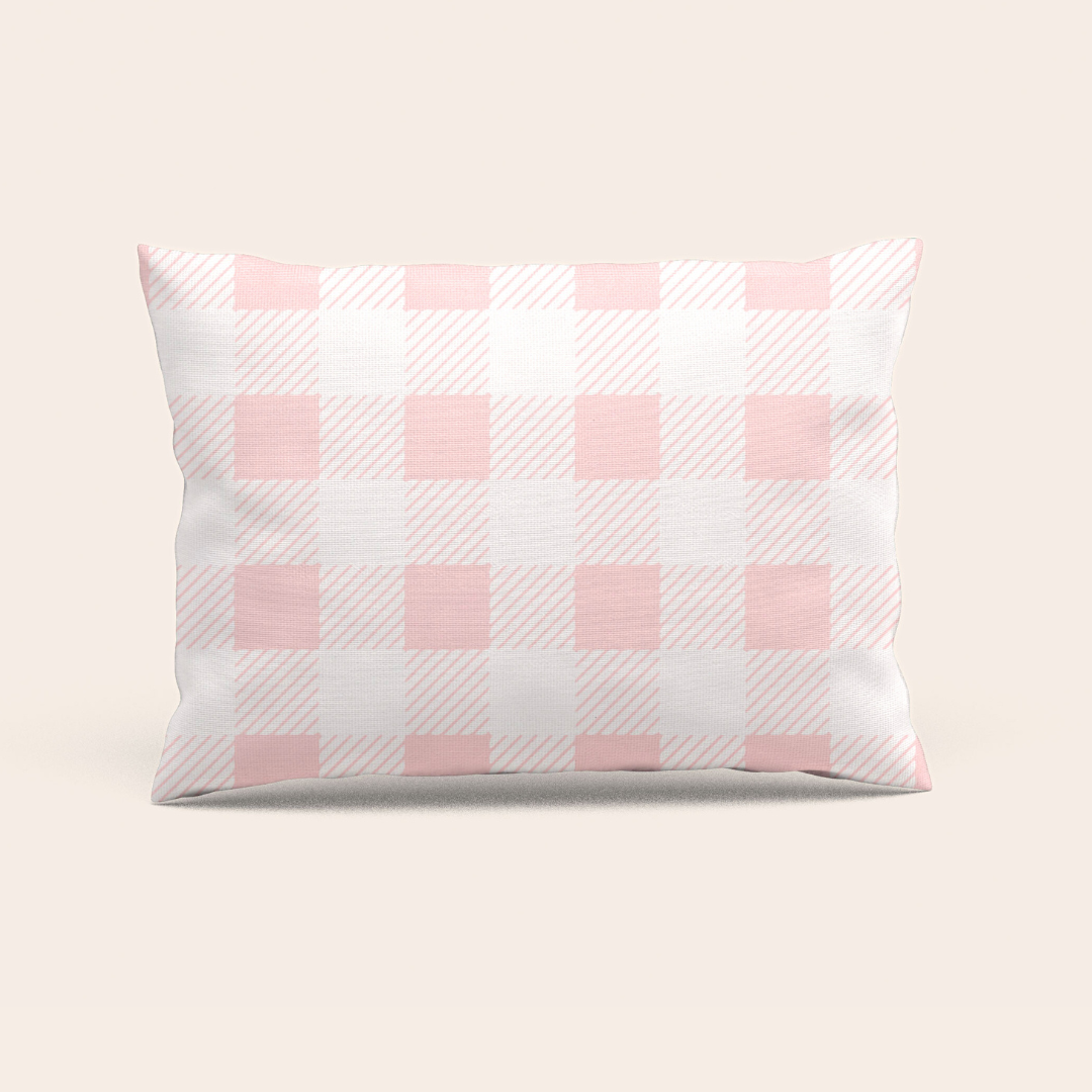 Check Rose Quartz Pink Pillowcase