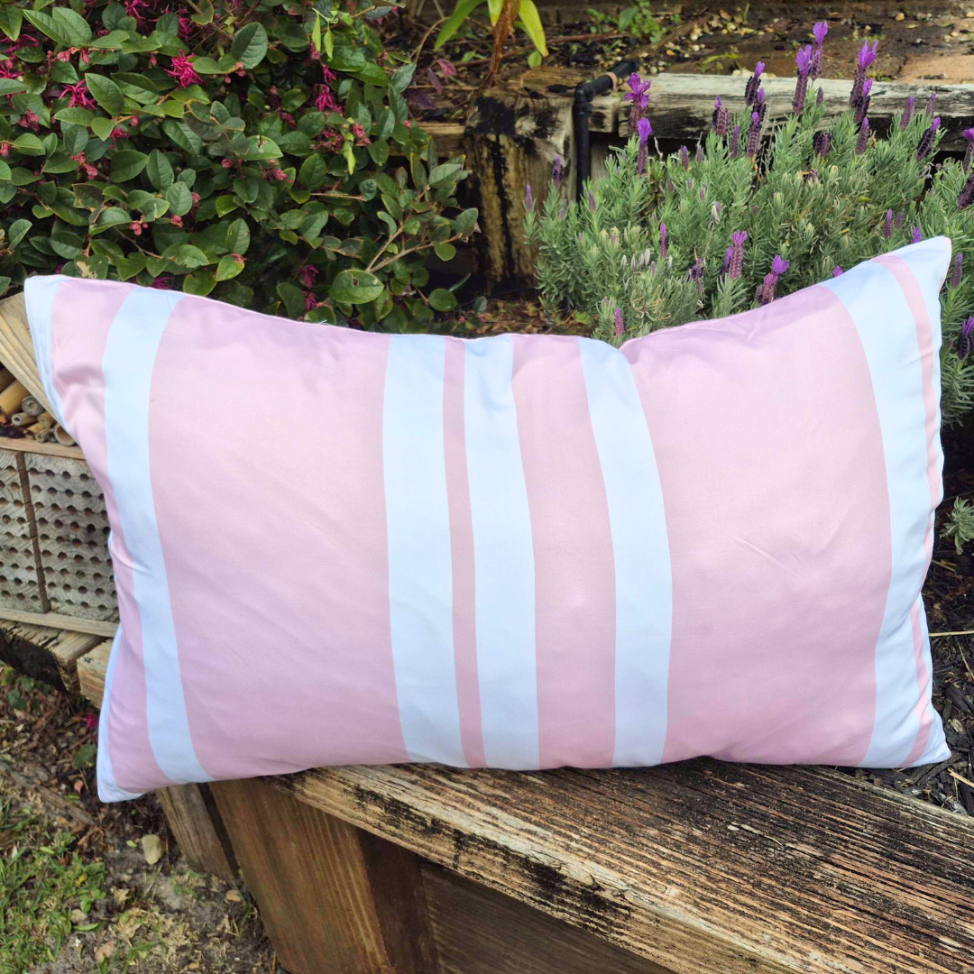 Striped Rose Quartz Pink Pillowcase
