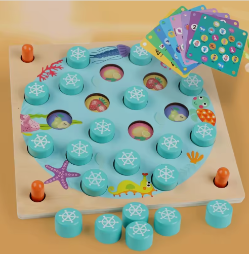 Wooden Memory Matching Game - Montessori Learning Toy