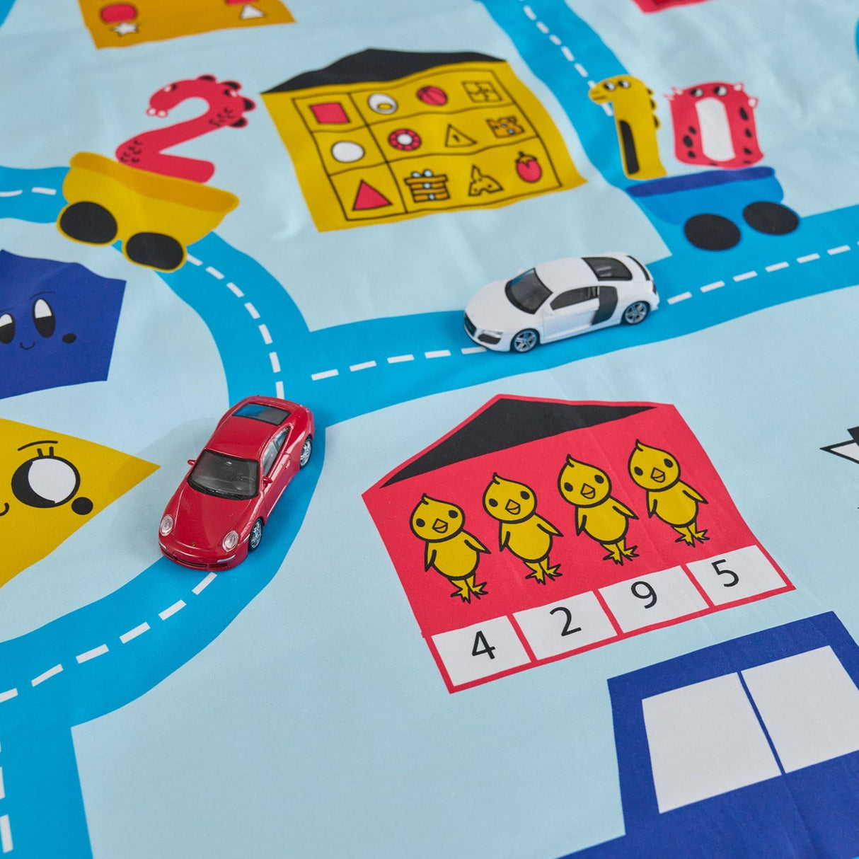 Playful Road & Toy Themed Kids Quilt Cover Set with Educational Booklet