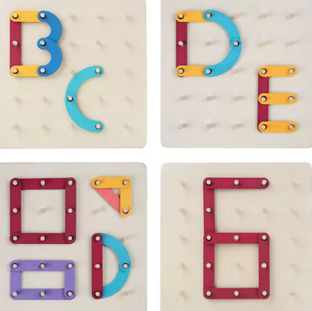 Montessori Wooden Shape & Letter Board Toy