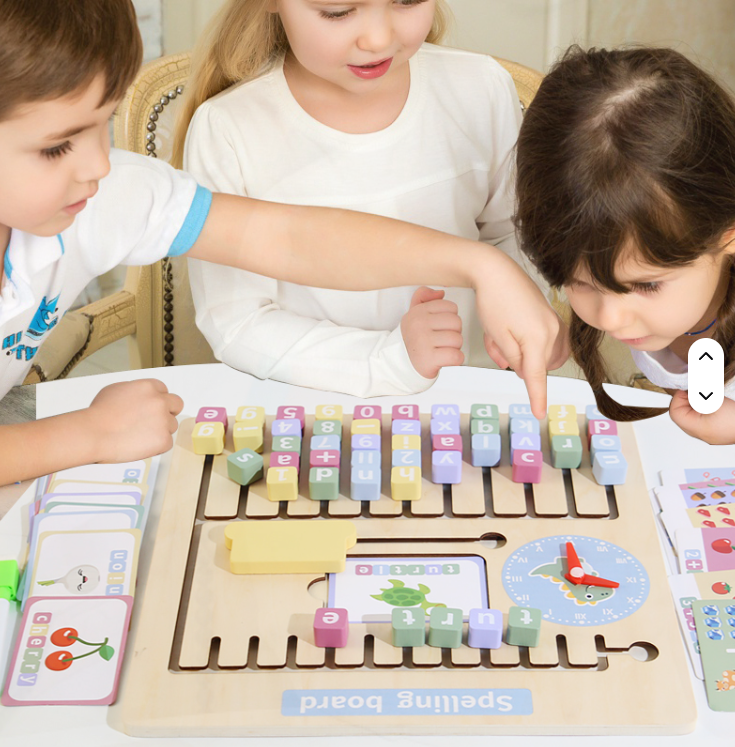 Wooden Spelling & Maths Learning Board | Early Literacy & Numeracy Toy