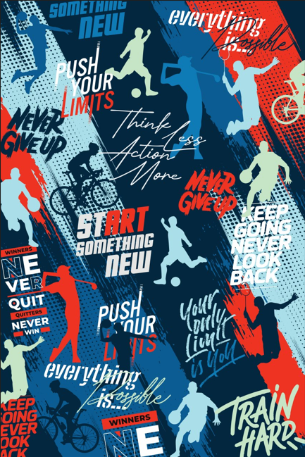 Never Quit Quilt Cover Set + Sports Motivation Booklet