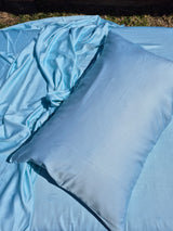 Sky Blue 100% Bamboo Fibre Fitted Sheet Set