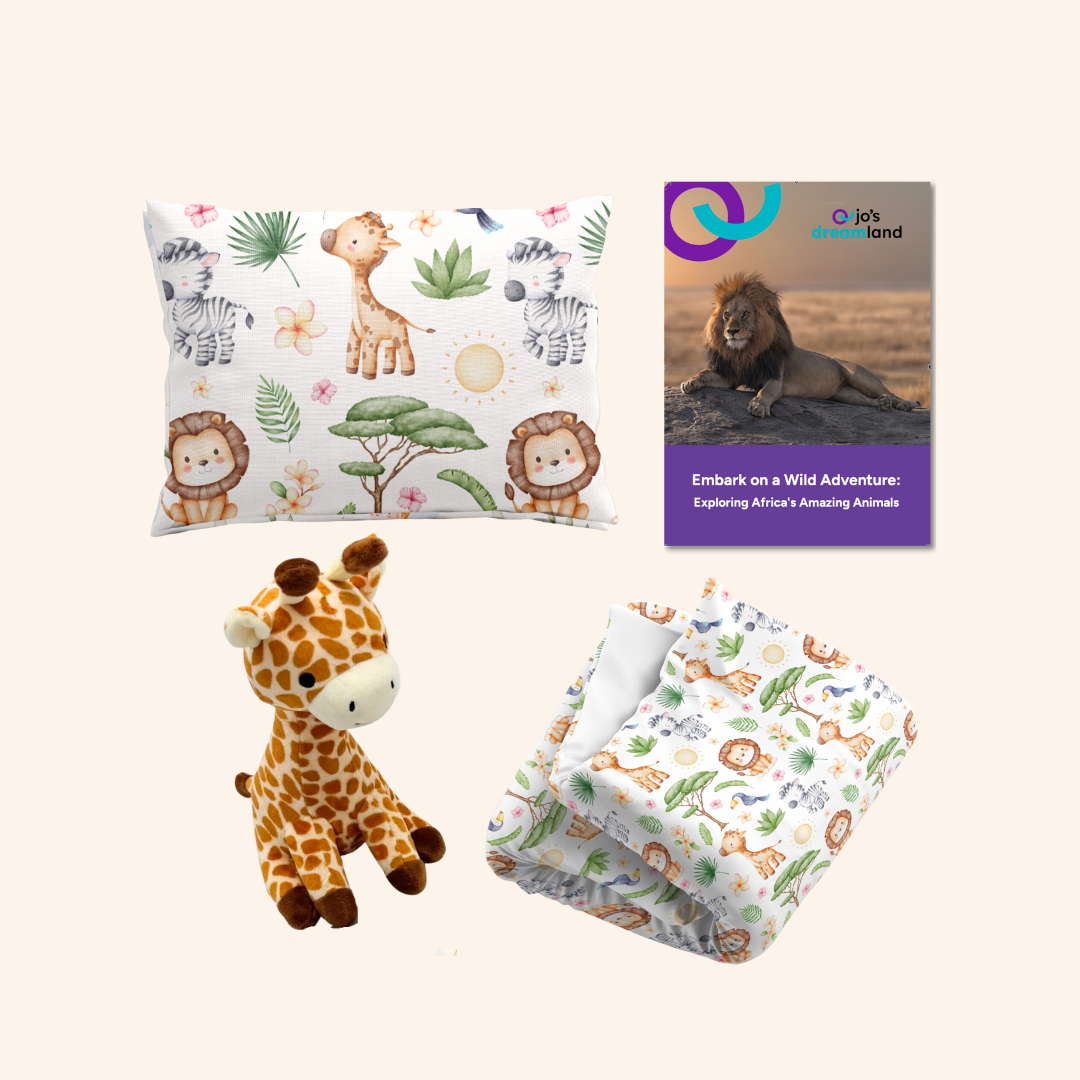 African Animals Bedding & Giraffe Plush Toy Bundle