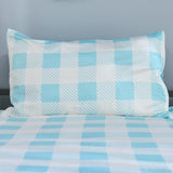 Sky Blue Gingham Bamboo Quilt Cover Set - Reversible Bedding