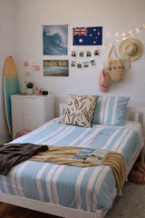 Caribbean Blue Stripes Quilt Cover Set