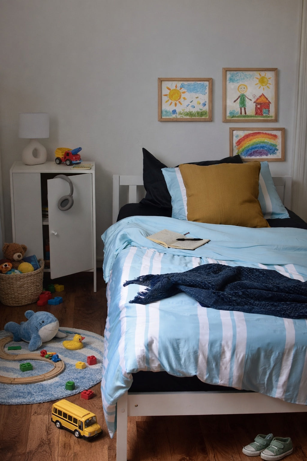 Caribbean Blue Stripes Quilt Cover Set
