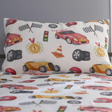 Race Car Dreams Kids Reversible Quilt Cover Set with learning booklet