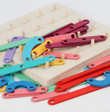 Wooden Montessori Peg & Pattern Board