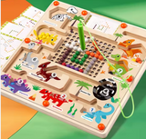 Dinosaur Magnetic Maze - Montessori Wooden Learning Board