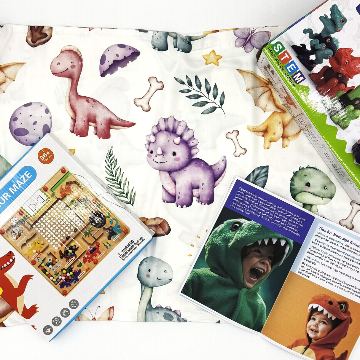 Dinosaur Bedding & Build-Your-Own Dino Toy Bundle