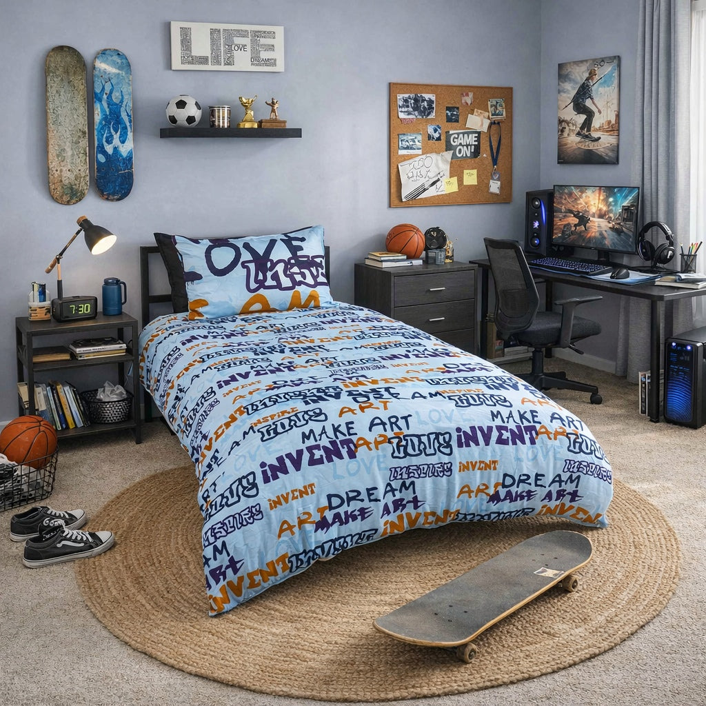 Dream. Make. Invent. Quilt Cover set.