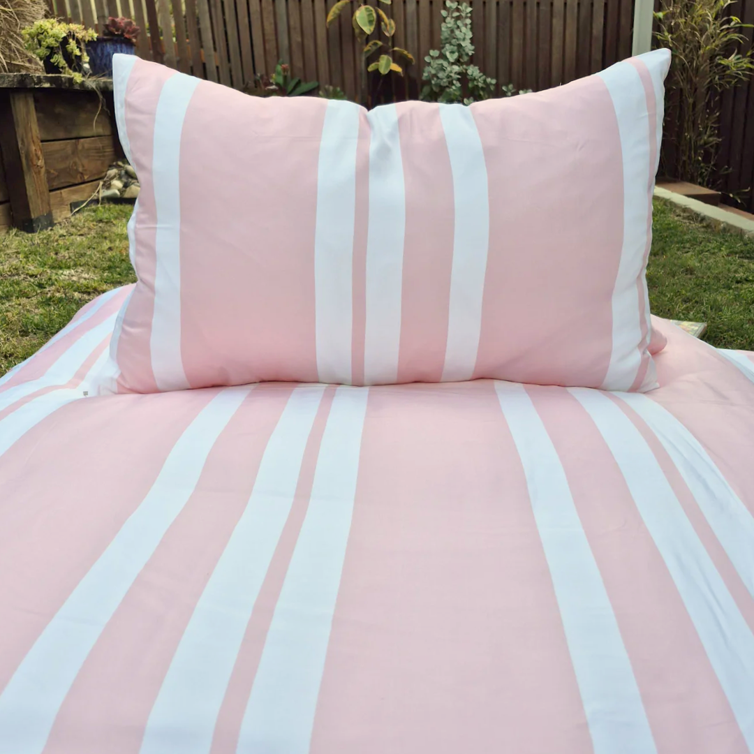 Striped Rose Quartz Pink Pillowcase