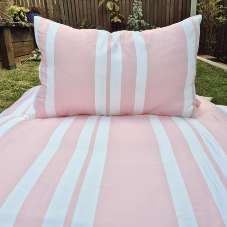 Striped Rose Quartz Pink Pillowcase