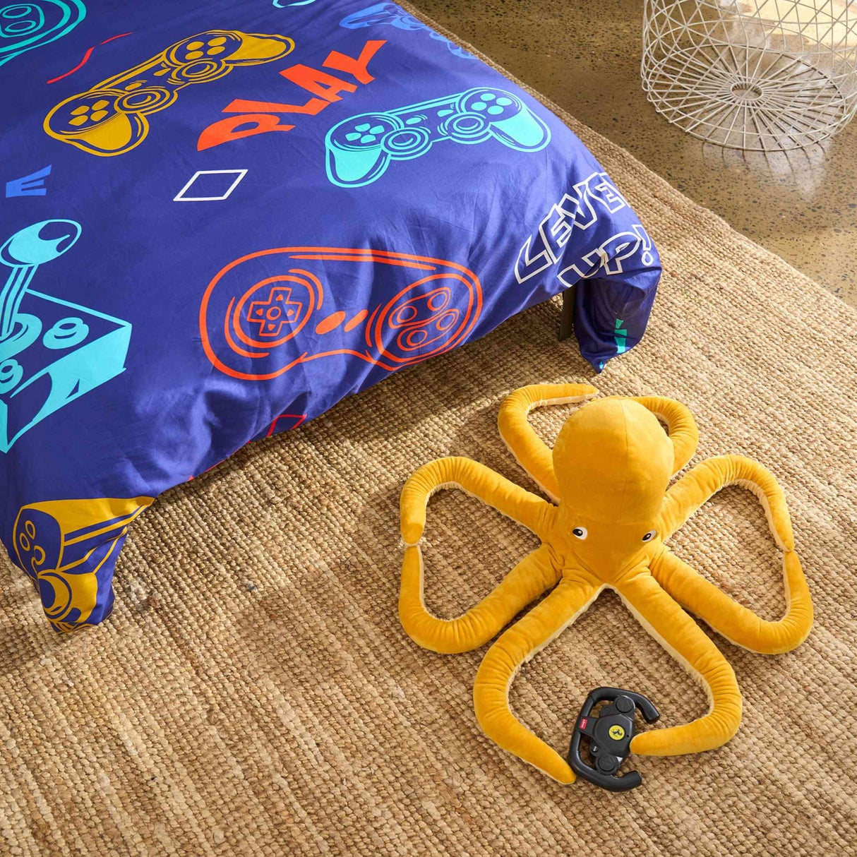 Gaming Teenager Quilt Cover Set - 400TC Organic Cotton - Includes Gaming Guide