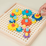 Montessori Wooden Gear Builder Game