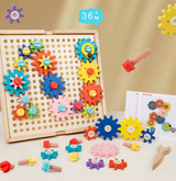 Montessori Wooden Gear Builder Game