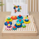Montessori Wooden Gear Builder Game
