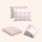 Rose Quartz Pink Gingham Bamboo Bedding Bundle