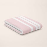 Rose Quartz Pink and White Stripe Bamboo Flat Sheet