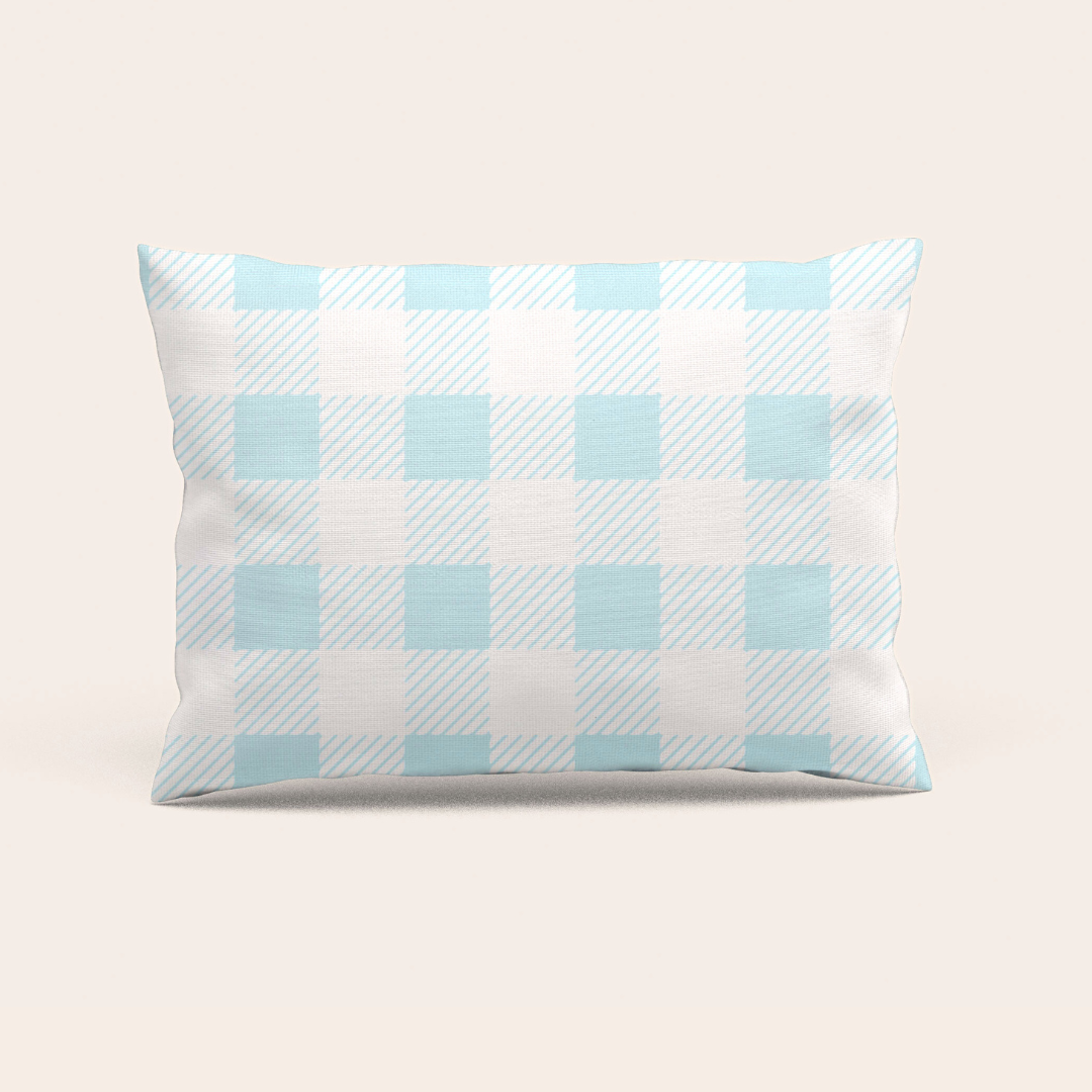 Caribbean Blue Check Pillowcase