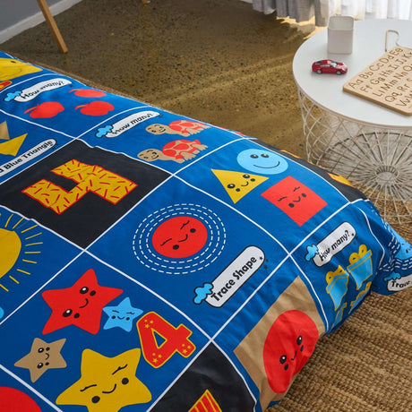 Snuggle & Learn Math Kids Quilt Cover Set - Includes fun maths activity booklet