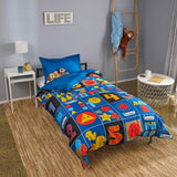 Snuggle & Learn Math Kids Quilt Cover Set - Includes fun maths activity booklet