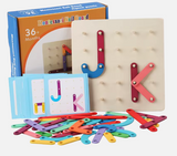Montessori Wooden Shape & Letter Board Toy