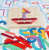 Wooden Montessori Peg & Pattern Board