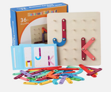 Wooden Montessori Peg & Pattern Board