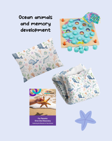 Ocean Animals Quilt Cover & Memory Game Bundle