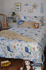 Ocean Animals Quilt Cover & Memory Game Bundle
