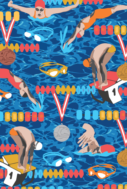 Swimming Kids Quilt Cover Set with Competitive Swimming Tips Booklet